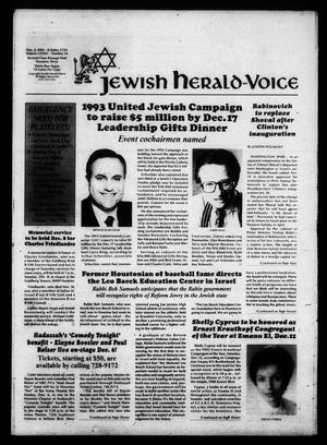 Jewish Herald-Voice (Houston, Tex.), Vol. 84, No. 34, Ed. 1 Thursday, December 3, 1992