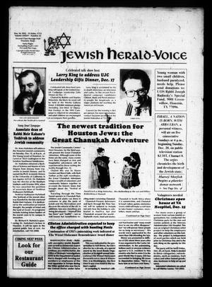Primary view of object titled 'Jewish Herald-Voice (Houston, Tex.), Vol. 84, No. 35, Ed. 1 Thursday, December 10, 1992'.