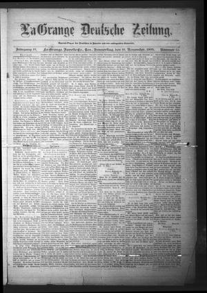 Primary view of object titled 'La Grange Deutsche Zeitung. (La Grange, Tex.), Vol. 16, No. 14, Ed. 1 Thursday, November 16, 1905'.