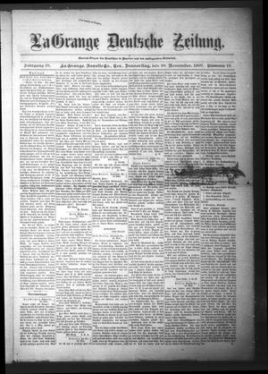Primary view of object titled 'La Grange Deutsche Zeitung. (La Grange, Tex.), Vol. 18, No. 16, Ed. 1 Thursday, November 28, 1907'.