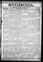 Thumbnail image of item number 1 in: 'Svoboda. (La Grange, Tex.), Vol. 23, No. 49, Ed. 1 Friday, June 19, 1908'.