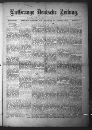 La Grange Deutsche Zeitung. (La Grange, Tex.), Vol. 19, No. 8, Ed. 1 Thursday, October 1, 1908