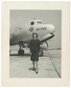 [Jane Kendeigh in Front of Air Transport Service Airplane]