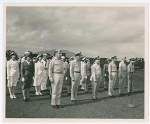 [Servicemen and Women at Attention at a Presentation of Purple Hearts]