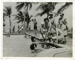 [Members of the Women's Auxiliary Corps Hanging Out by a Pool]