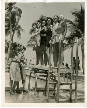 [Members of the Women's Auxiliary Corps Lined Up on a Diving Board]