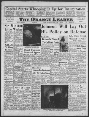 Primary view of object titled 'The Orange Leader (Orange, Tex.), Vol. 62, No. 14, Ed. 1 Monday, January 18, 1965'.