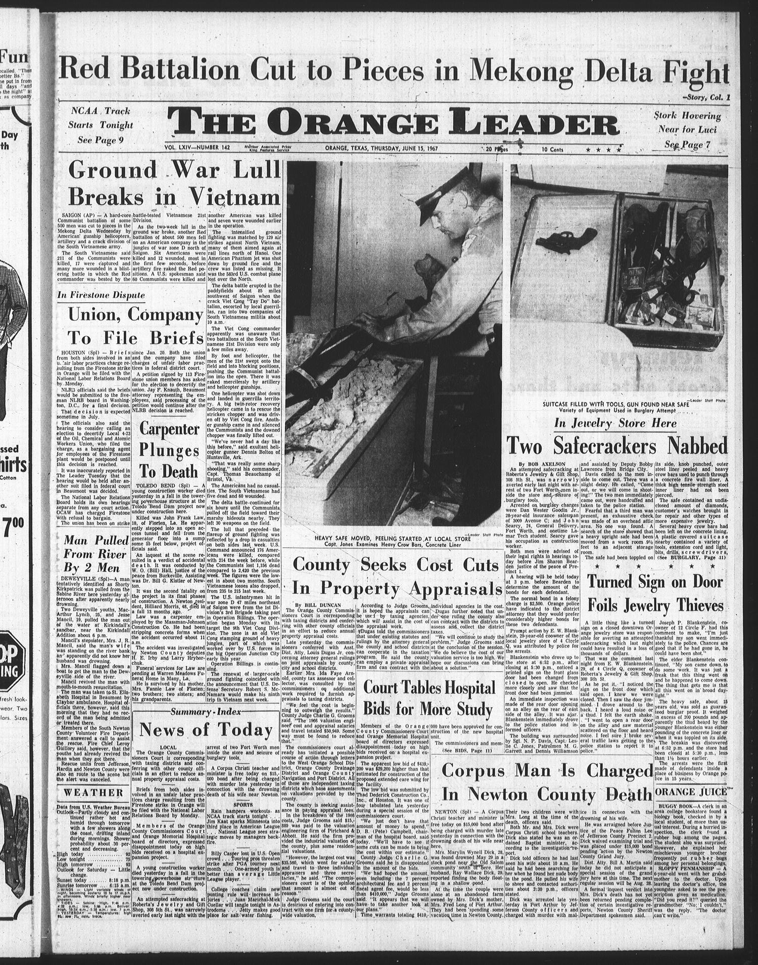 The Orange Leader (Orange, Tex.), Vol. 64, No. 142, Ed. 1 Thursday, June 15, 1967
                                                
                                                    [Sequence #]: 21 of 24
                                                
