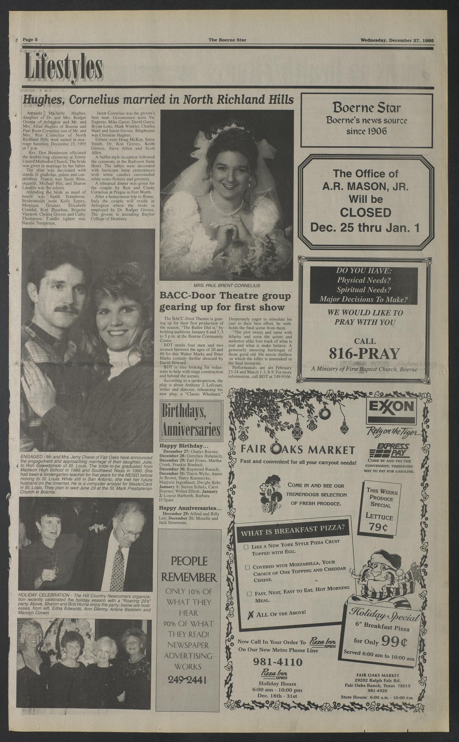 The Boerne Star (Boerne, Tex.), Vol. 91, No. 52, Ed. 1 Wednesday, December 27, 1995
                                                
                                                    [Sequence #]: 5 of 36
                                                