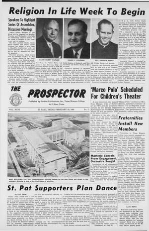 The Prospector (El Paso, Tex.), Vol. 26, No. 17, Ed. 1 Saturday, February 20, 1960