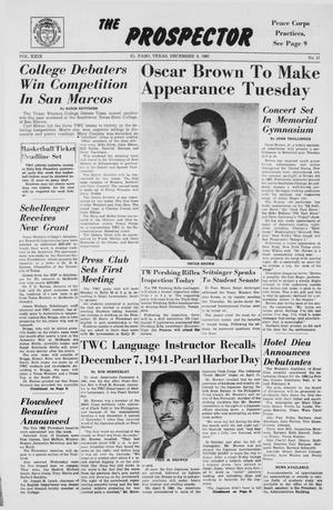 The Prospector (El Paso, Tex.), Vol. 29, No. 11, Ed. 1 Saturday, December 8, 1962
