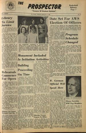 The Prospector (El Paso, Tex.), Vol. 32, No. 21, Ed. 1 Friday, March 18, 1966
