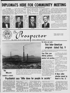 Primary view of object titled 'The Prospector (El Paso, Tex.), Vol. 36, No. 38, Ed. 1 Friday, February 6, 1970'.