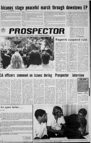Prospector (El Paso, Tex.), Vol. 37, No. 11, Ed. 1 Friday, September 18, 1970