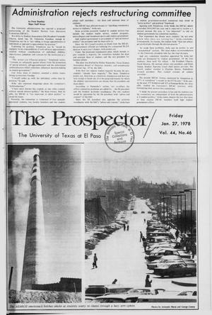 The Prospector (El Paso, Tex.), Vol. 44, No. 46, Ed. 1 Friday, January 27, 1978