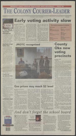 The Colony Courier-Leader (The Colony, Tex.), Vol. 20, No. 11, Ed. 1 Thursday, April 26, 2001