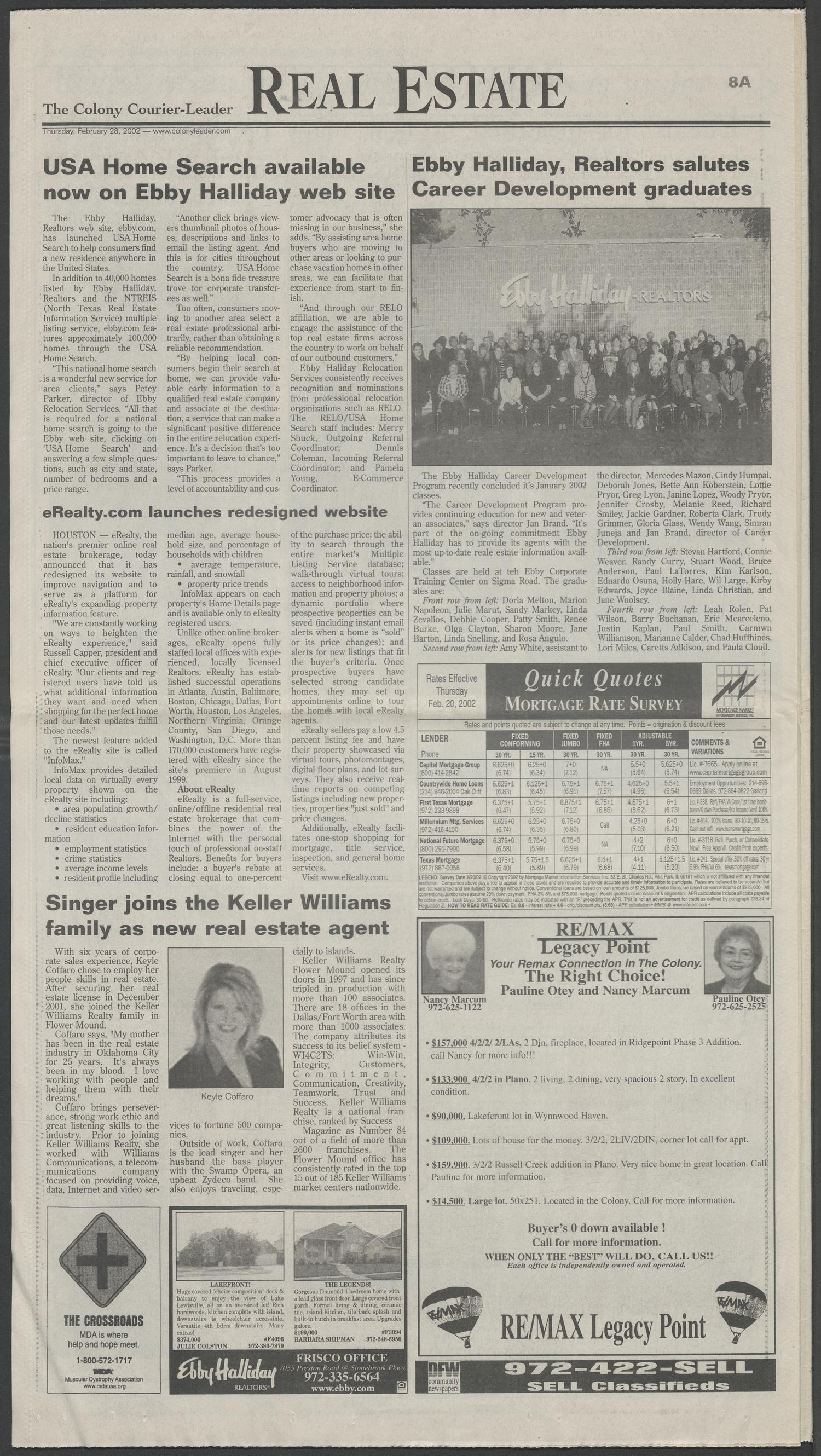 The Colony Courier-Leader (The Colony, Tex.), Vol. 21, No. 3, Ed. 1 Thursday, February 28, 2002
                                                
                                                    [Sequence #]: 8 of 27
                                                