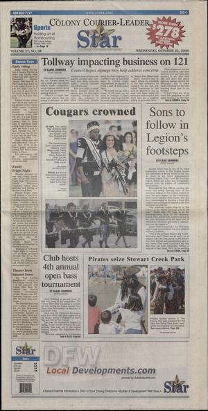 The Colony Courier-Leader (The Colony, Tex.), Vol. 27, No. 38, Ed. 1 Wednesday, October 22, 2008