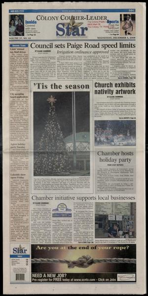 The Colony Courier-Leader (The Colony, Tex.), Vol. 27, No. 44, Ed. 1 Wednesday, December 3, 2008