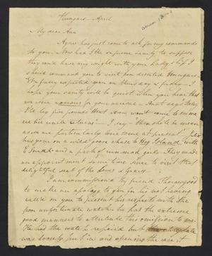 Primary view of object titled '[Letter from Elizabeth Upshur Teackle to her sister, Ann Upshur Eyre, April 1800]'.