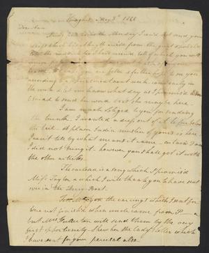 Primary view of object titled '[Letter from Elizabeth Upshur Teackle to her sister Ann Upshur Eyre - May 3, 1800]'.