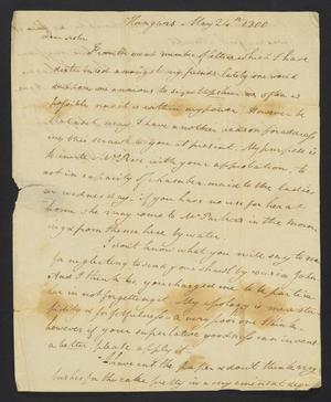 Primary view of object titled '[Letter from Elizabeth Upshur Teackle to her sister Ann Upshur Eyre - May 24, 1800]'.