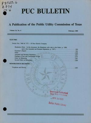 PUC Bulletin, Volume 14, Number 6, February 1989