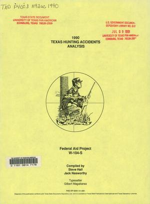 Primary view of object titled 'Texas Hunting Accidents Analysis: 1990'.