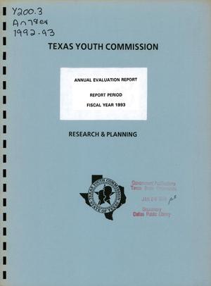 Primary view of object titled 'Texas Youth Commission Annual Evaluation Report: 1993'.