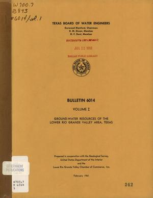 Primary view of object titled 'Ground-Water Resources of the Lower Rio Grande Valley Area, Texas: Volume 1'.