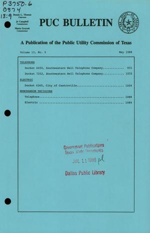 PUC Bulletin, Volume 13, Number 9, May 1988