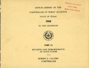 Primary view of object titled 'Texas Comptroller of Public Accounts Annual Report: 1968, Part 1A'.
