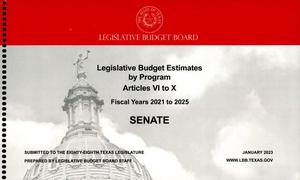 Texas Senate Legislative Budget Estimates by Program: Fiscal Years 2021 to 2025, Articles 6 to 10