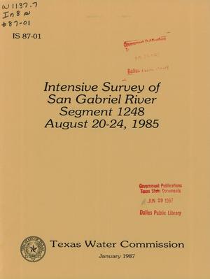 Intensive Survey of San Gabriel River Segment 1248: August 20-24, 1985