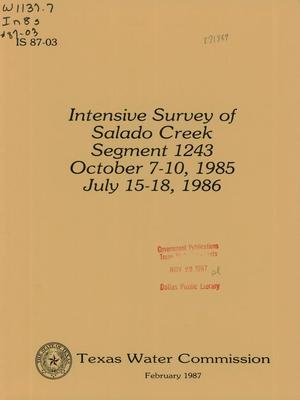 Intensive Survey of Salado Creek Segment 1243: October 7-10, 1985; July 15-18, 1986
