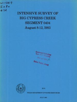 Intensive Survey of Big Cypress Creek Segment 0404: August 8-12, 1983