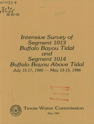 Primary view of object titled 'Intensive Survey of Segment 1013 - Buffalo Bayou Tidal and Segment 1014 - Buffalo Bayou Above Tidal: July 15-17, 1985; May 13-15, 1986'.