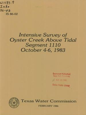 Intensive Survey of Oyster Creek Above Tidal Segment 1110: October 4-6, 1983