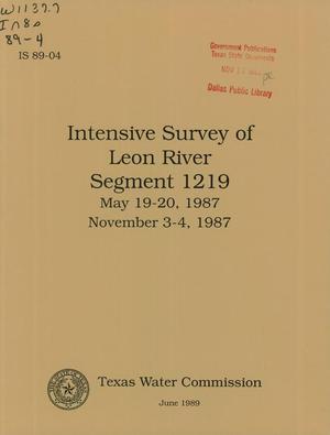 Intensive Survey of Leon River Segment 1219: May 19-20, 1987; November 3-4, 1987