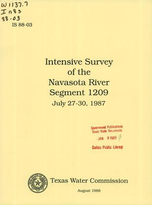 Intensive Survey of Navasota River - Segment 1209: July 27-30, 1987
