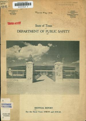 Texas Department of Public Safety Biennial Report: 1939 and 1940