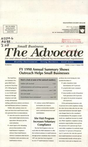 The Small Business Advocate, Volume 3, Issue 5, Autumn 1998