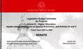 Thumbnail image of item number 1 in: 'Texas Senate Legislative Budget Estimates by Program: Fiscal Years 2021 to 2025, Article III - Higher Education, Health-related Institutions to Special Provisions, and Articles IV and V'.