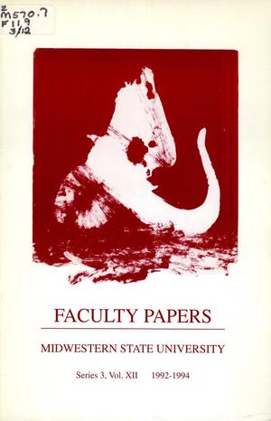 Primary view of object titled 'Faculty Papers of Midwestern State University, Series 3, Volume 12, 1992-1994'.