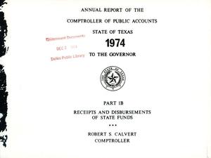 Primary view of object titled 'Texas Comptroller of Public Accounts Annual Report: 1974, Part 1B'.