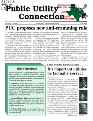 Public Utility Connection, Volume 1, Number 3, Fall 1998