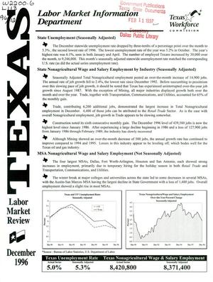 Texas Labor Market Review, December 1996
