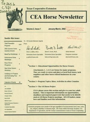 CEA Horse Newsletter, Volume 2, Issue 1, January - March 2002