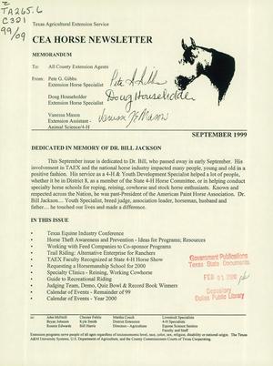 CEA Horse Newsletter, September 1999
