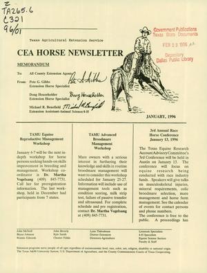 CEA Horse Newsletter, January 1996